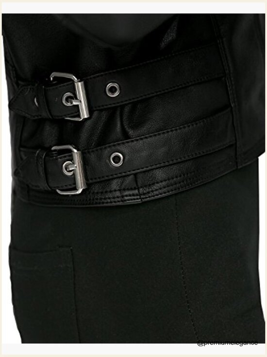 Faux Leather Bomber Jacket Patchwork Moto Biker Coat Women's - Picture 5 of 7